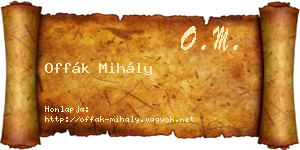 Offák Mihály névjegykártya
