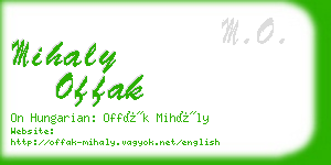 mihaly offak business card